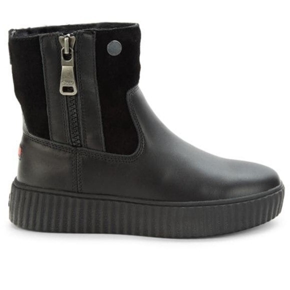 PAJAR Caline Platform Waterproof Leather Booties in Black 39 - Picture 1 of 16